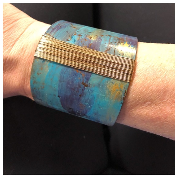 1 left ❗️NEW WIRE WRAPPED BOHO VINTAGE STYLE CUFF - Picture 4 of 6